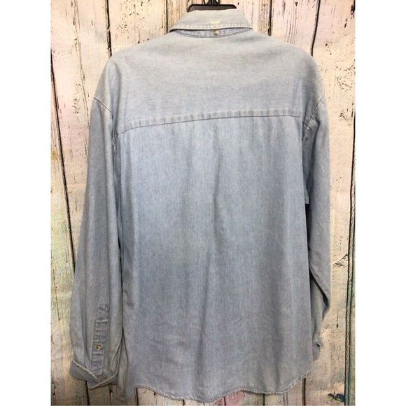 Vintage Denim Shirt Men’s Unisex Blue Size Large - Picture 10 of 16